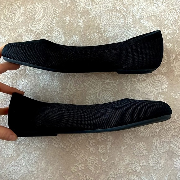 Brand New Black Soft Knit Round Toe Ballet Flats Slip On Office Business Casual - Picture 6 of 11